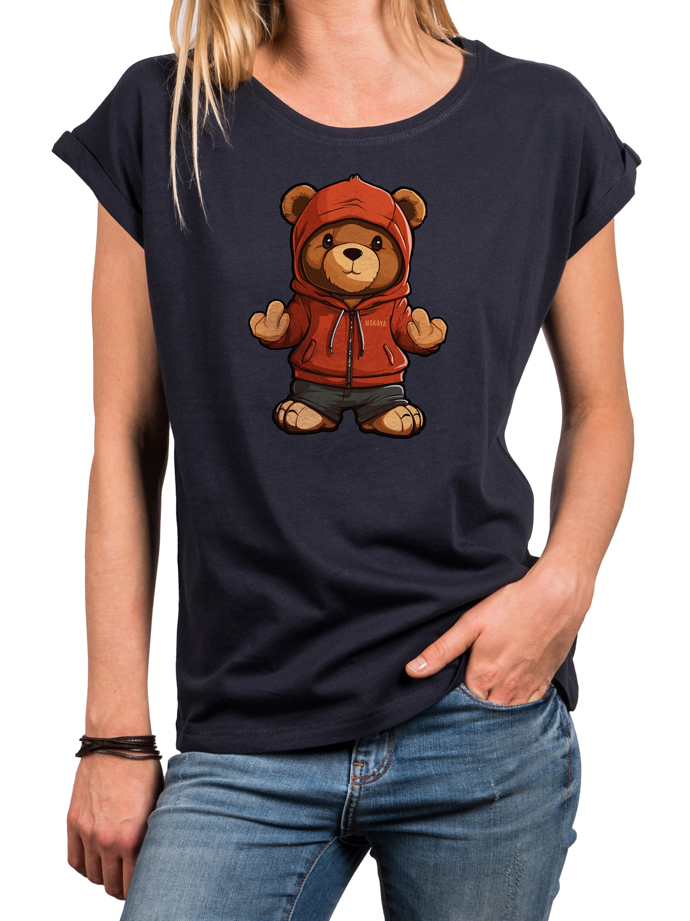 MAKAYA Shirt 'Teddy' in Blue