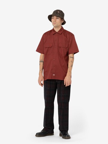 DICKIES Comfort fit Button Up Shirt 'WORK' in Red