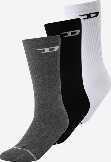 DIESEL Sokker 'RAY' i lysegrå / mørkegrå / sort / hvid, Produktvisning