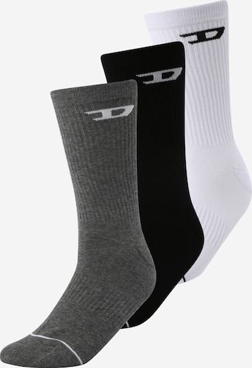 DIESEL Sokken 'RAY' in de kleur Lichtgrijs / Donkergrijs / Zwart / Wit, Productweergave
