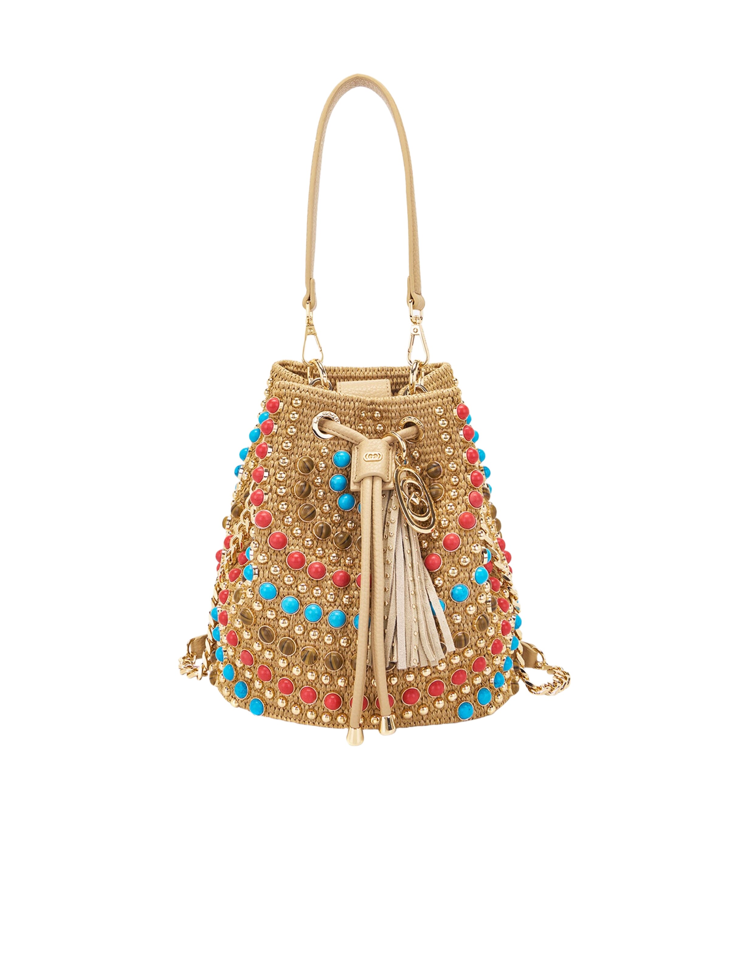 La Carrie Schultertaschen in Beige: Vorderseite