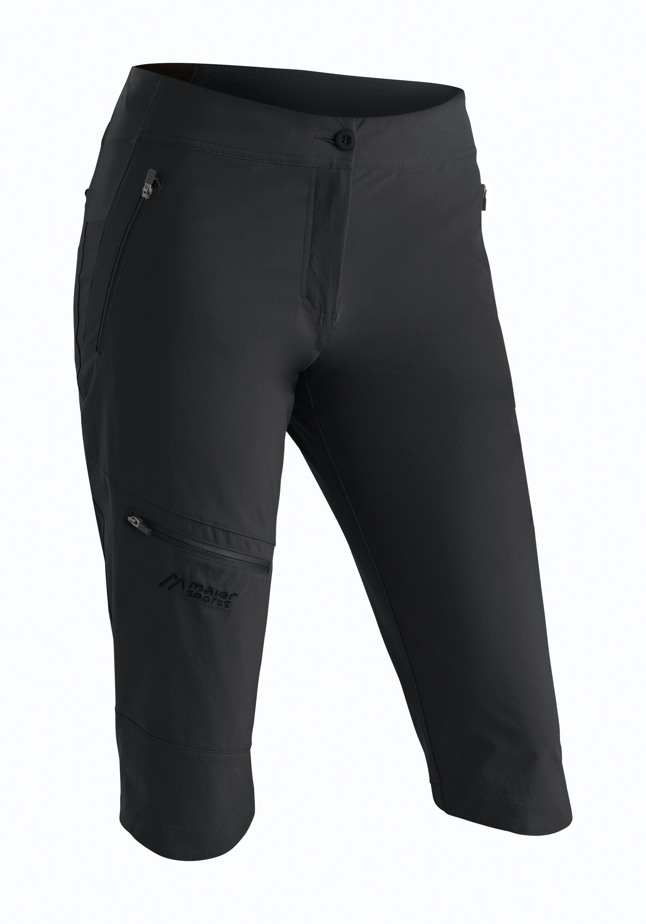 Maier Sports Regular Pants in Black: front