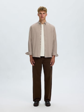 SELECTED Regular fit Overhemd 'SLMCole' in Bruin