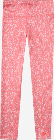 NIKE - Skinny Pantalón deportivo en rosa: frente