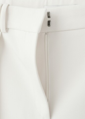 MANGO Wide leg Pleat-Front Pants in White