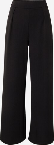 River Island Wide Leg Bukser med lægfolder i sort: forside