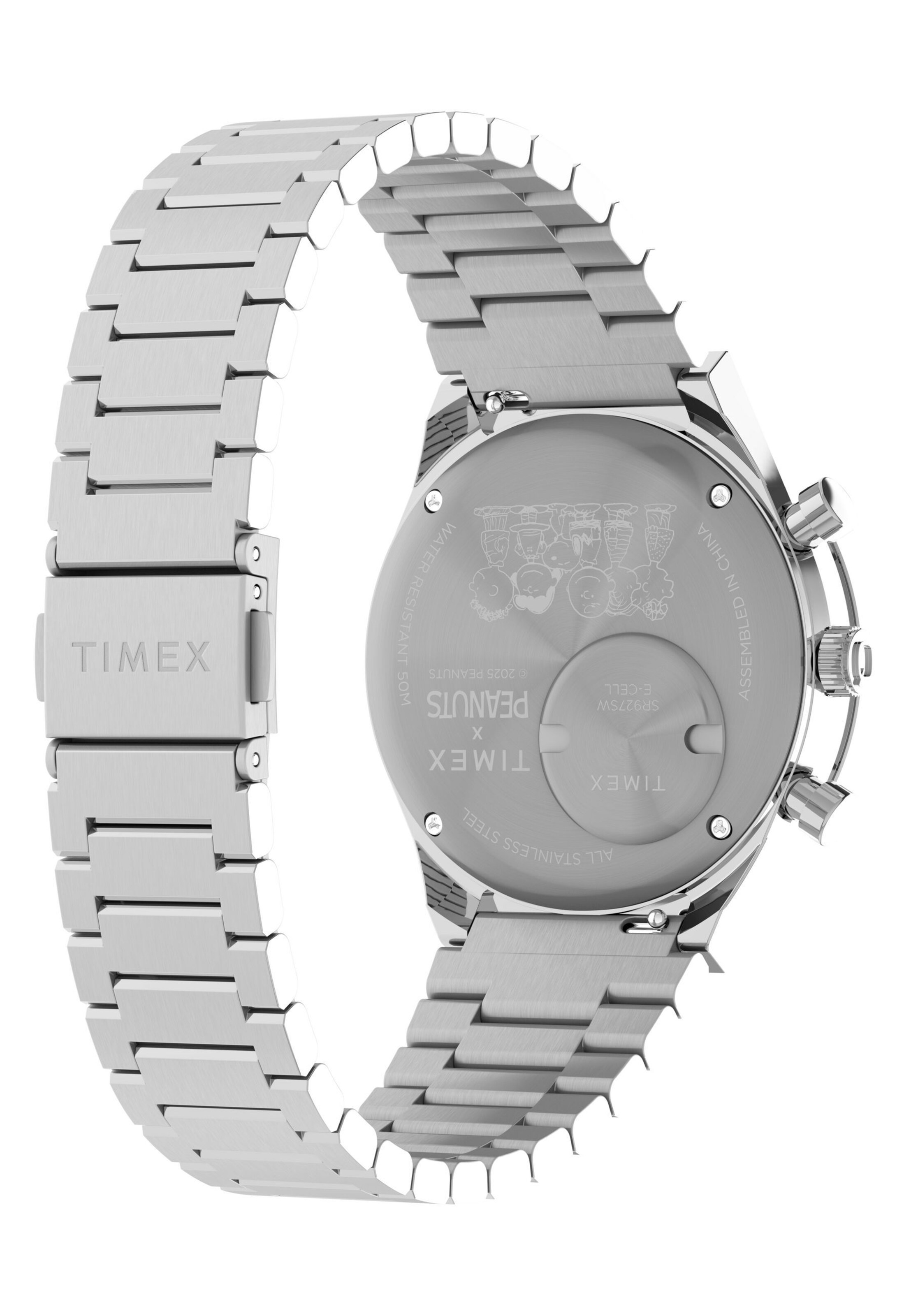 TIMEX Analoog horloge ' Timex x Peanuts® Q Timex® Chronograph ' in Zilver