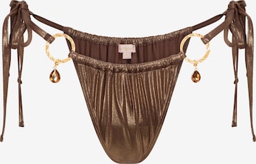 Moda Minx Bikini Bottoms 'Crete Pendant Hoop' in Brown: front