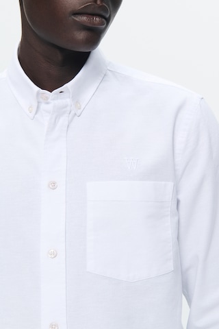 WOOD WOOD Regular fit Button Up Shirt 'WWAdam' in White
