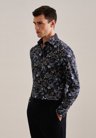 SEIDENSTICKER Regular fit Button Up Shirt ' Shaped ' in Blue: front