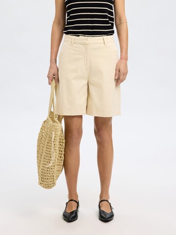 SELECTED FEMME Loosefit Lærredsbukser 'SLFVienna' i beige: forside