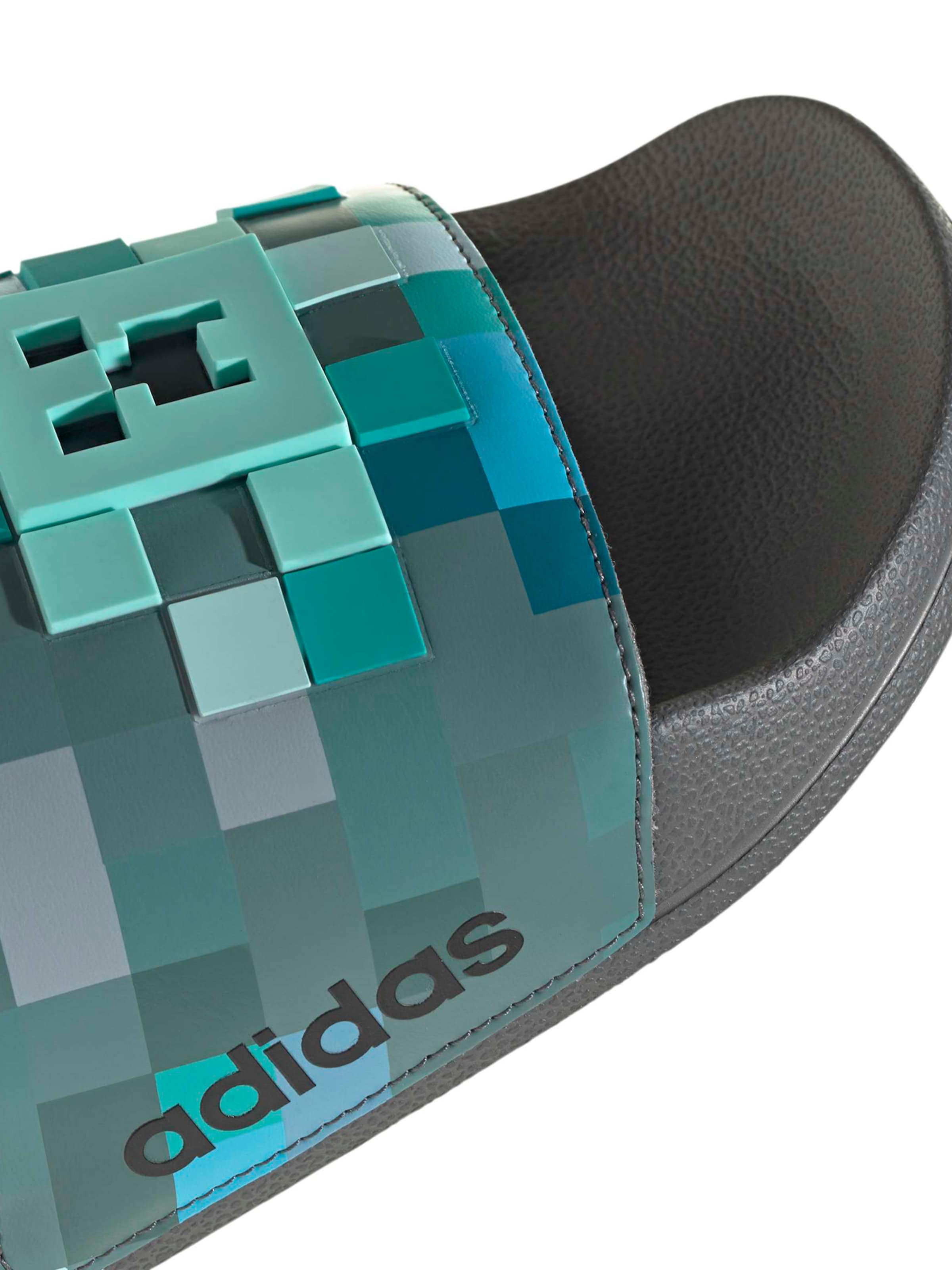 Saboți 'ADILETTE - MINECRAFT' de la ADIDAS SPORTSWEAR pe gri