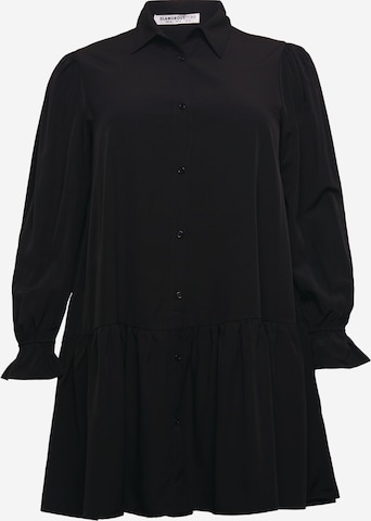 GLAMOROUS CURVE Košilové šaty – černá: přední strana
