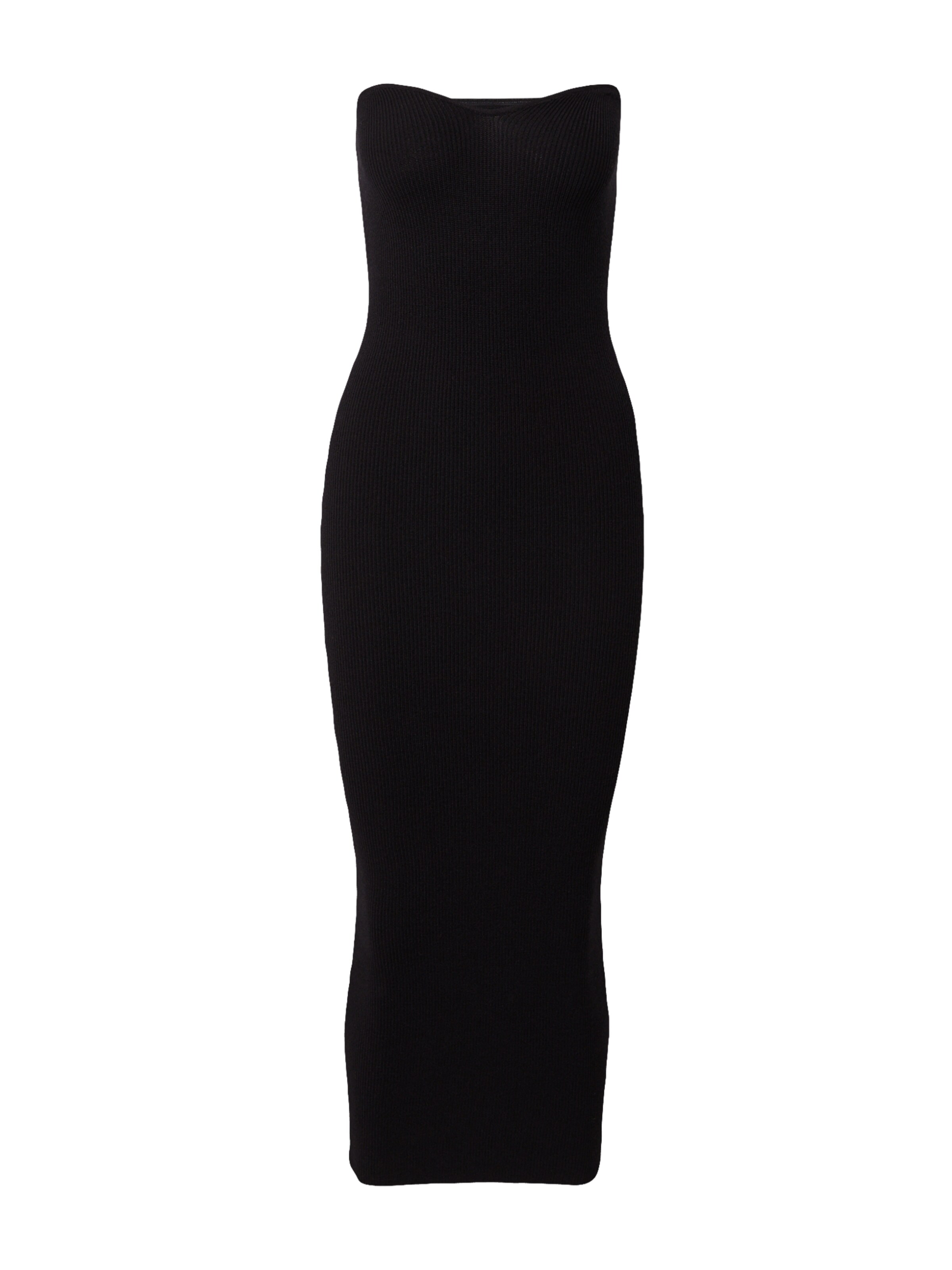 Misspap Úpletové šaty – černá: přední strana