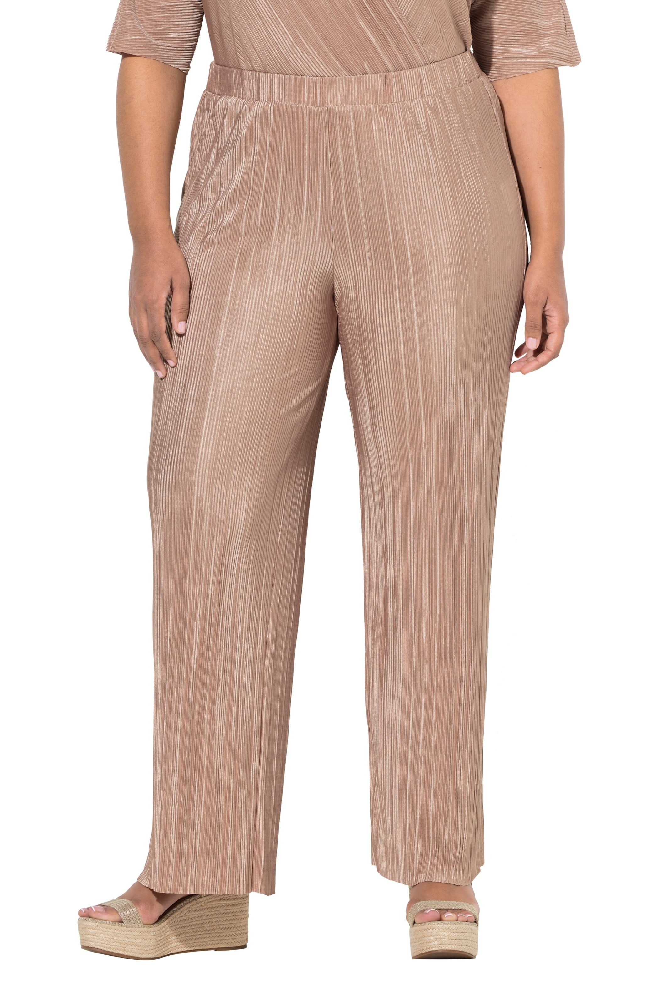 Ulla Popken Wide leg Pants in Brown: front