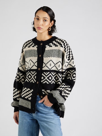 SISTERS POINT Knit Cardigan 'LEISA' in Black: front