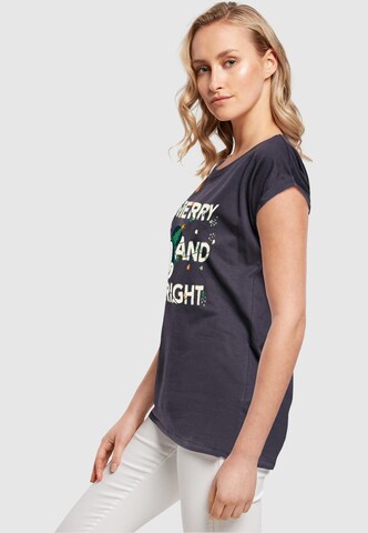ABSOLUTE CULT T-Shirt 'Mickey Mouse - Merry And Bright' in Blau