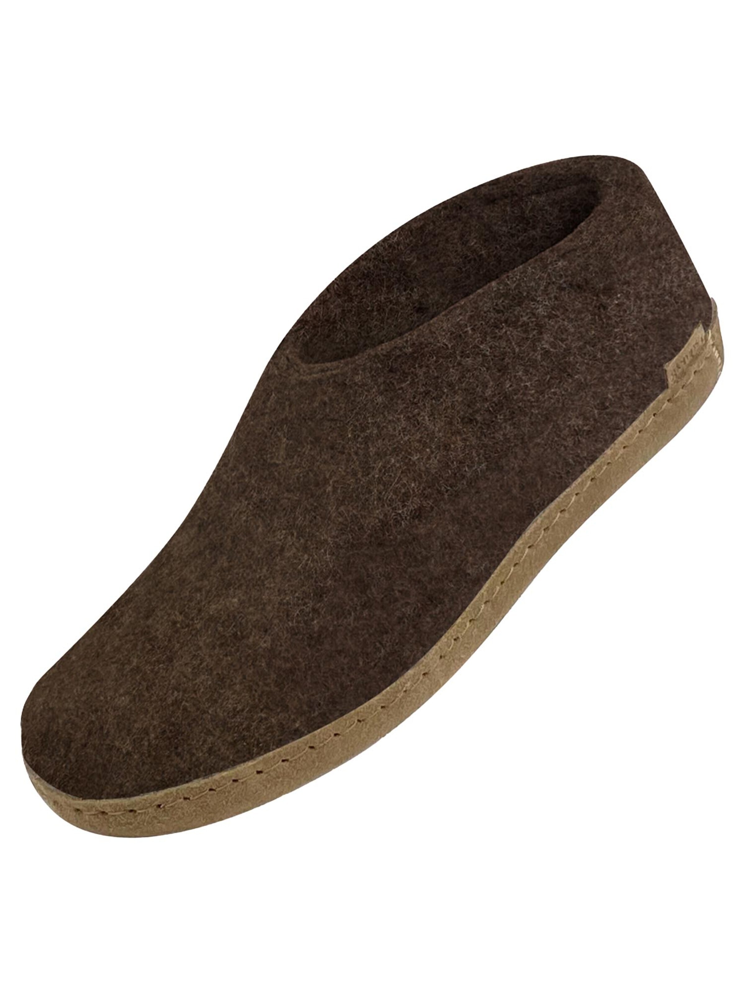 Glerups Slipper 'Ledersohle' in Brown