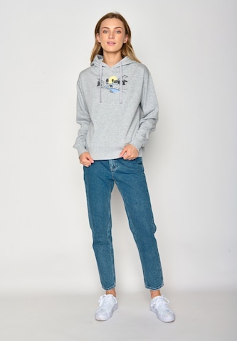 GREENBOMB Sweater 'Nature Deer River' in Grey