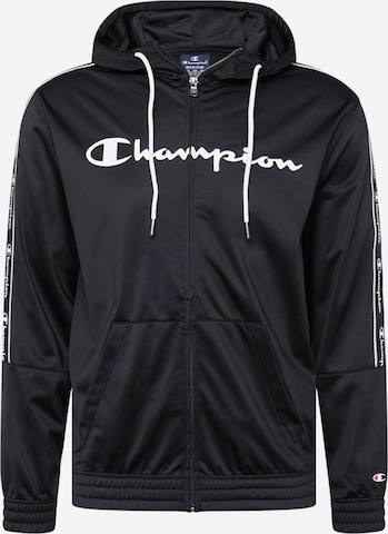 Champion Authentic Athletic Apparel Sweatjacke in Schwarz: predná strana