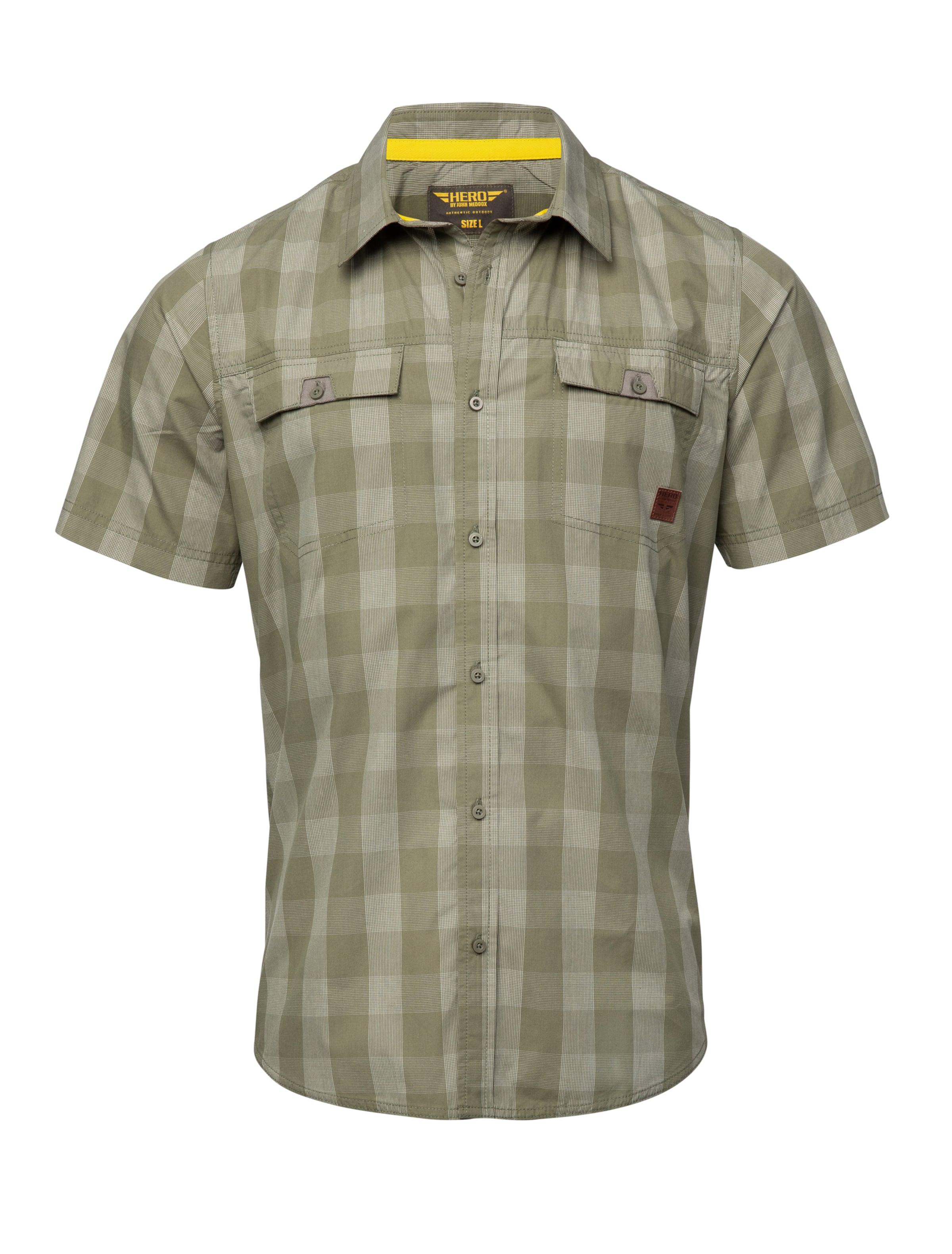 Coupe regular Chemise 'Hector' Hero en vert : devant