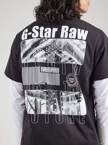 G-STAR Regular fit Тениска 'Barcode' в черно
