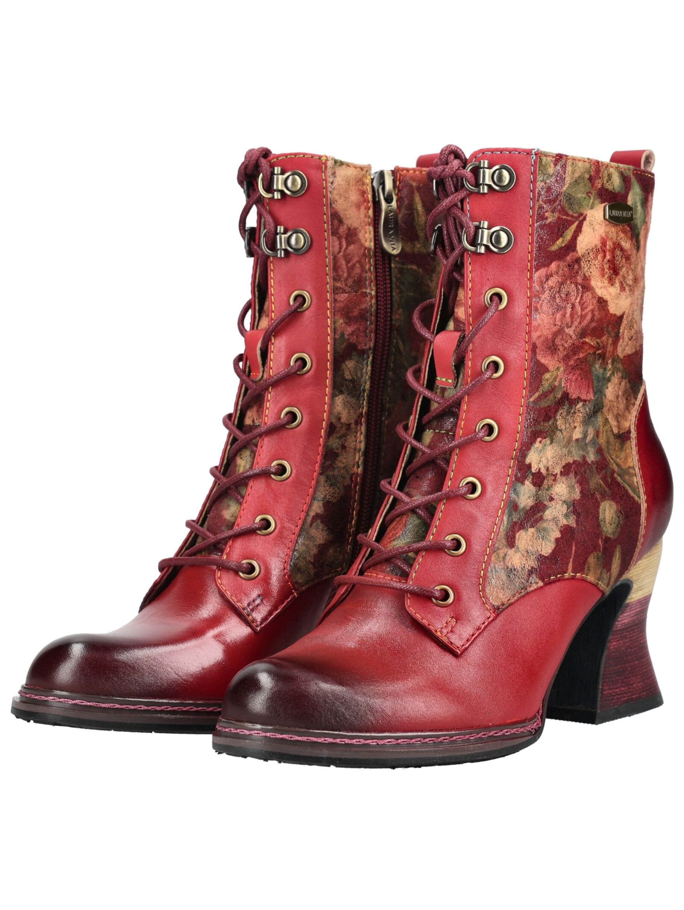 Bottines à lacets Laura Vita en rouge