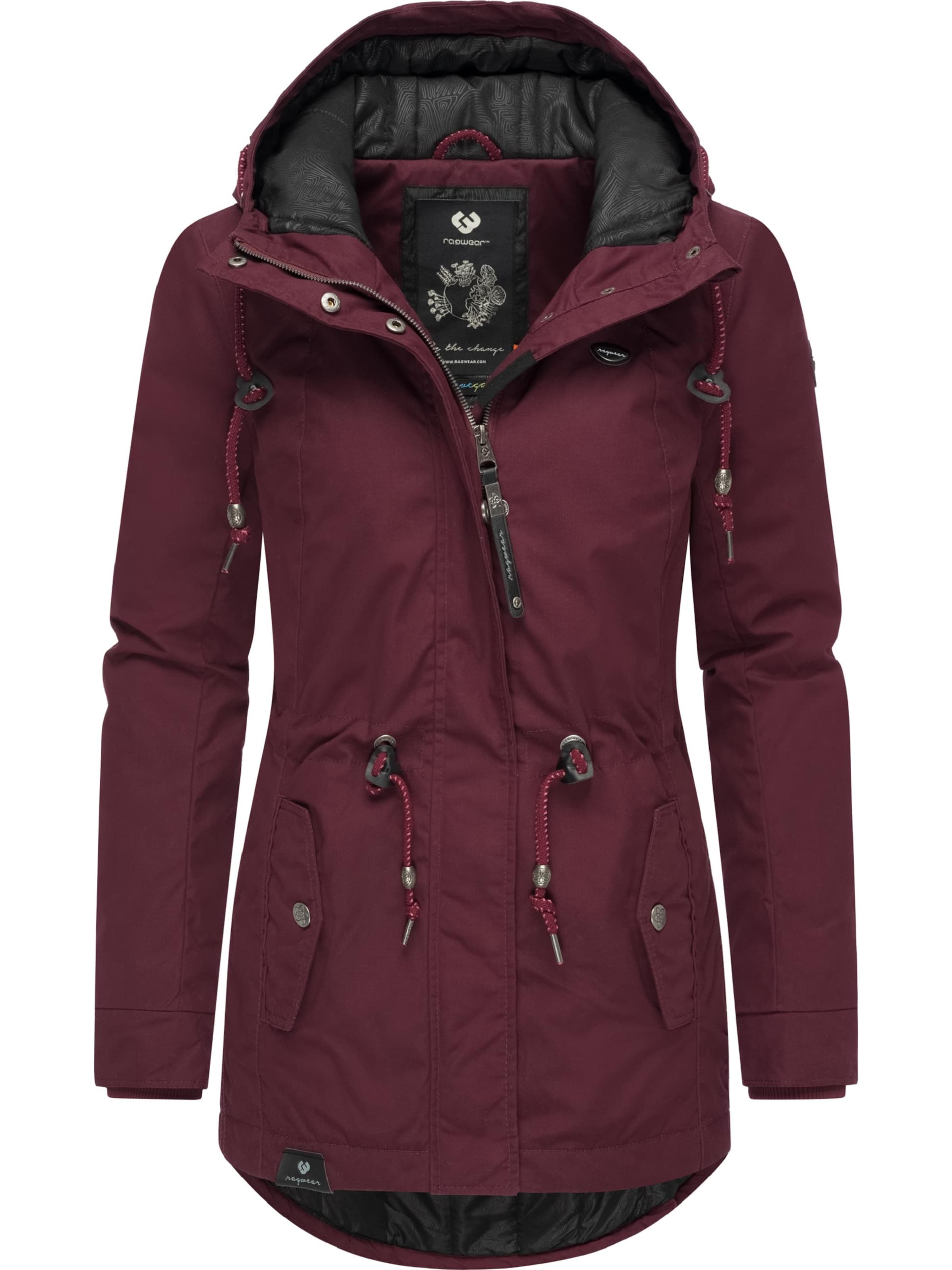 Parka d’hiver &#x27;Monadis&#x27; Ragwear en rouge : devant