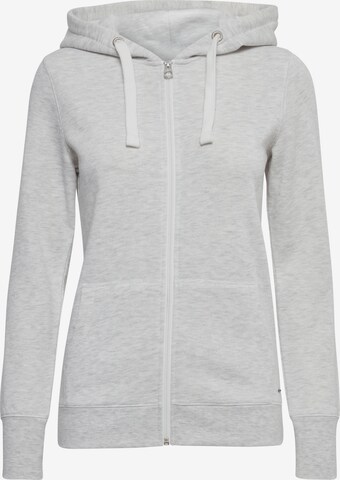 Oxmo Zip-Up Hoodie in Grey: front