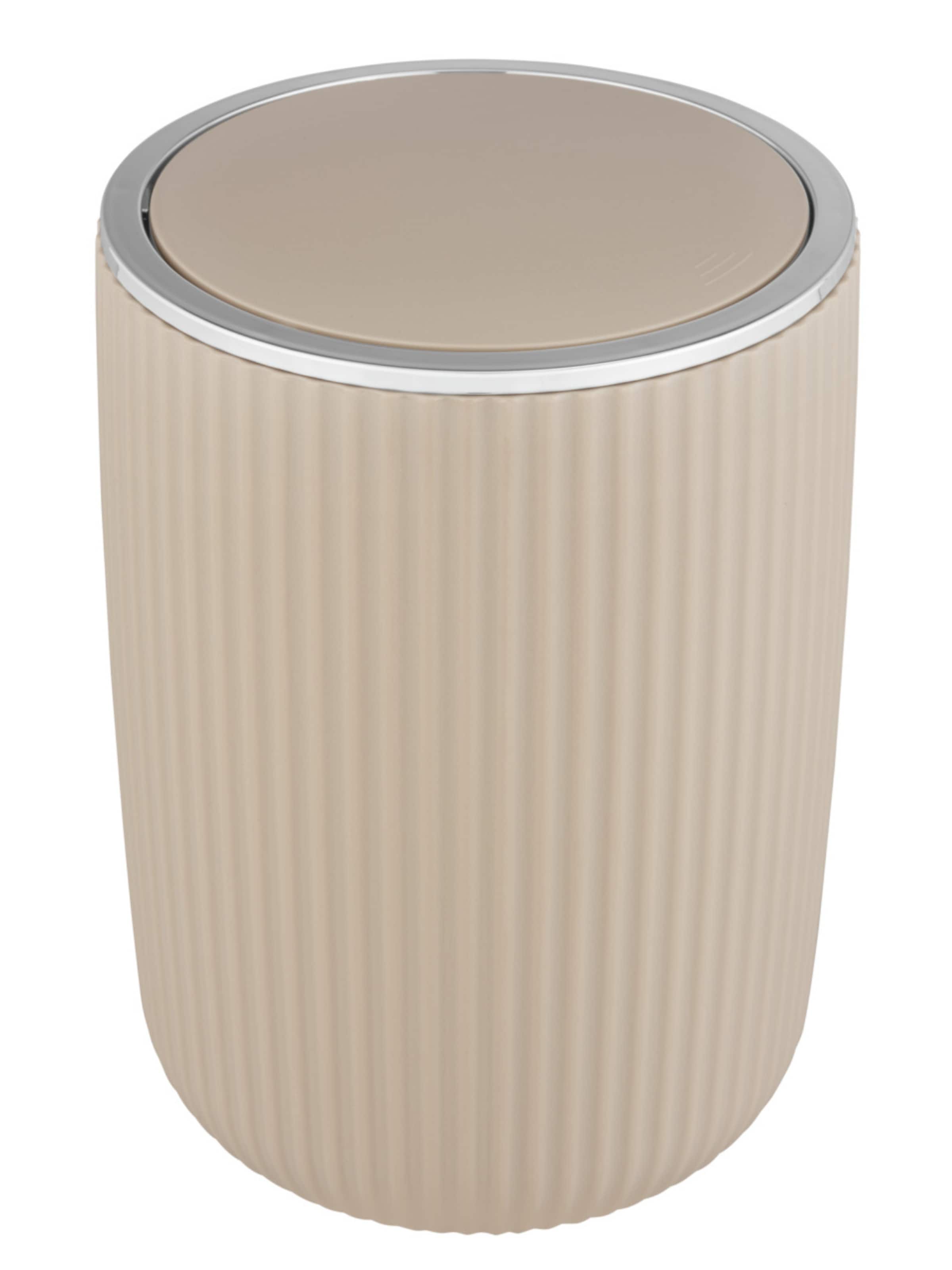 Wenko Schwingdeckeleimer 'Agropoli' 5,5l in Beige: Vorderseite