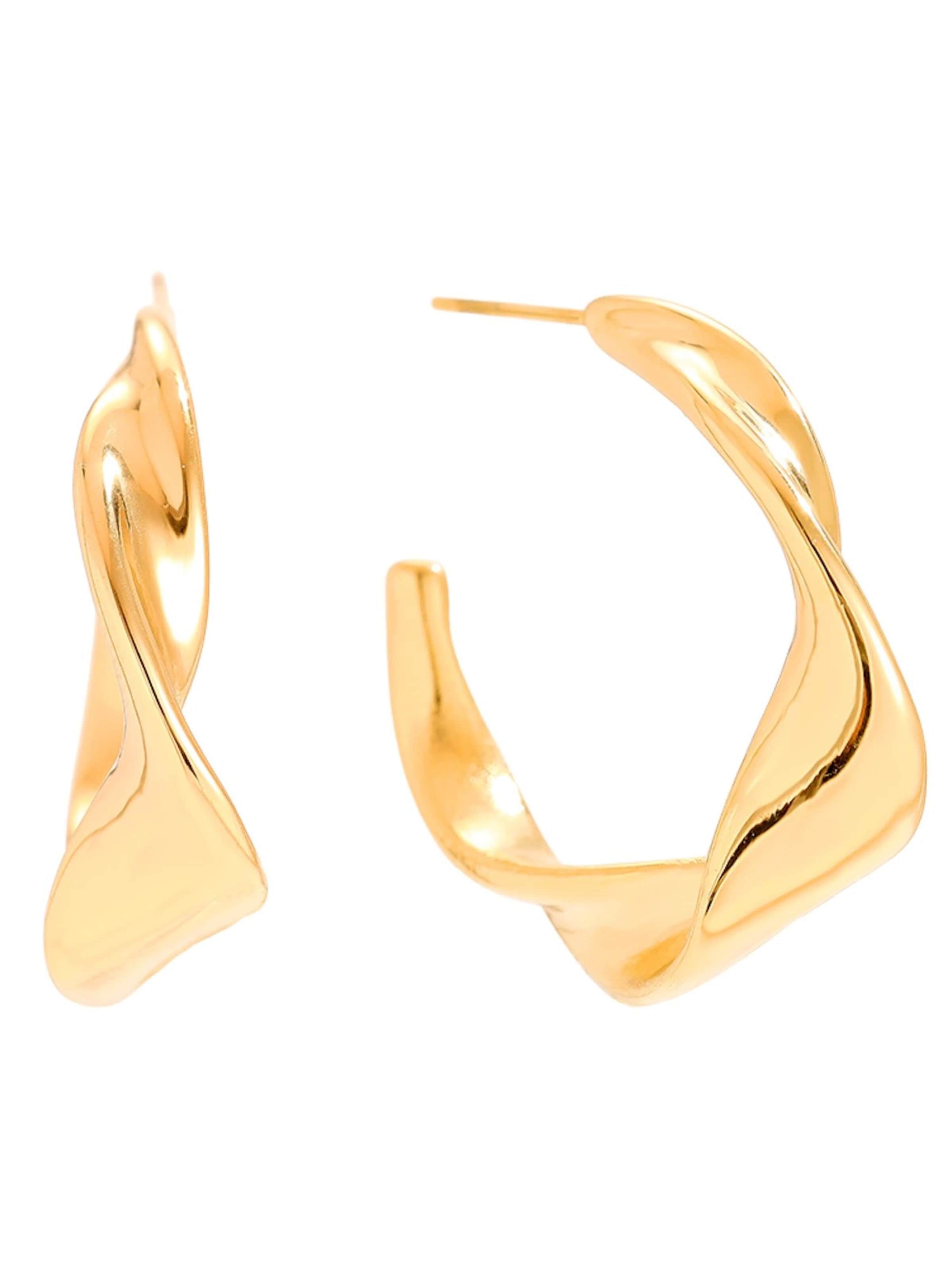 Cala Rose Oorbellen 'SAPHIRA' in Goud: voorkant