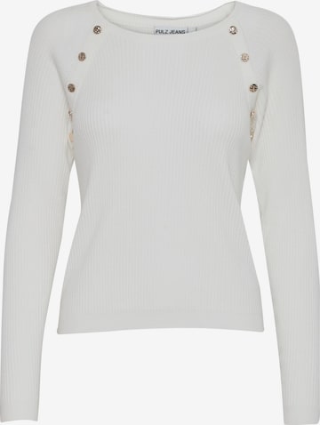 Pull-over 'PZSara' PULZ Jeans en blanc : devant