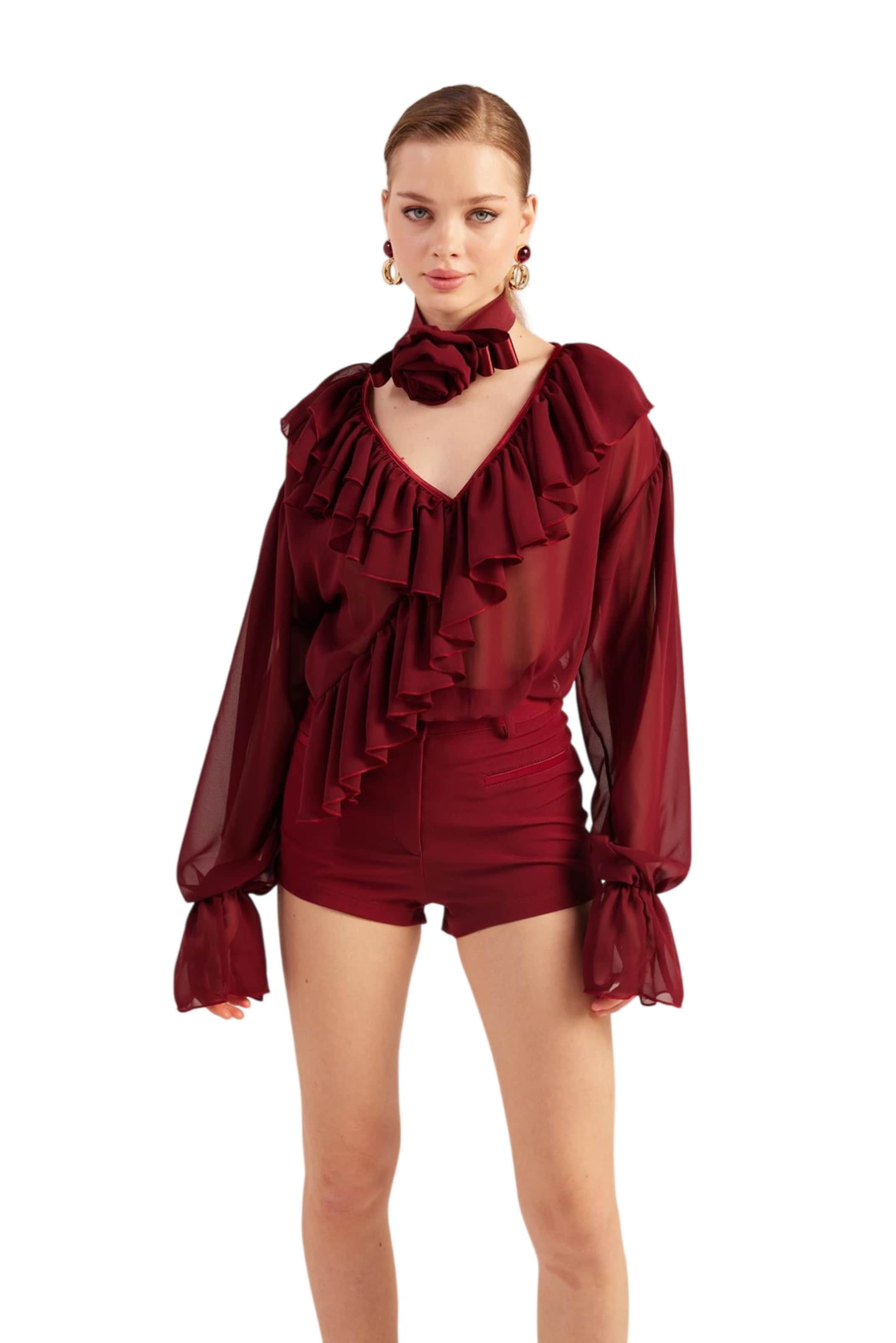 HOLLY LOLLY Bluse in Rot: Vorderseite