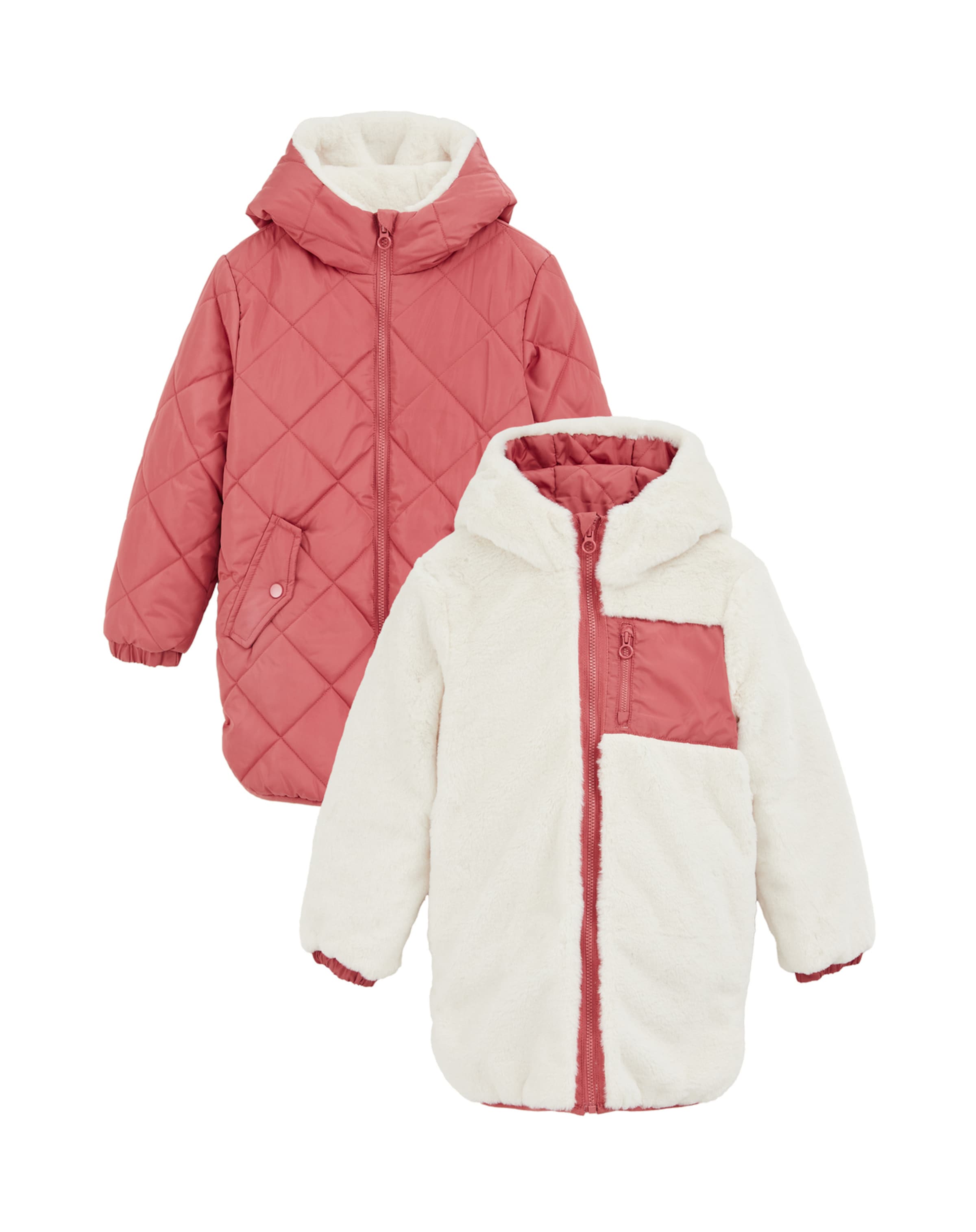 WE Fashion Φθινοπωρινό και ανοιξιάτικο μπουφάν σε ροζ: μπροστά