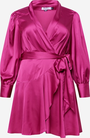 Chi Chi Curve Shirt Dress in Pink: front