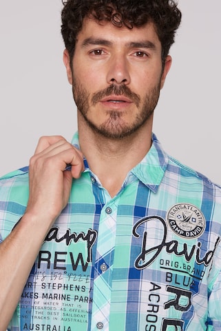 CAMP DAVID Comfort fit Button Up Shirt in Blue