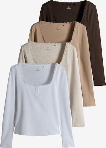 The Set Shirt in Beige: Vorderseite