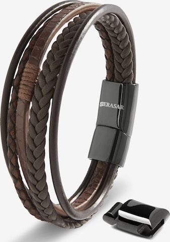 SERASAR Armband 'Wild' in Braun: Vorderseite