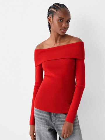 Pull-over Bershka en rouge : devant
