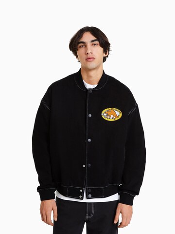 Bershka Between-season jacket in Black: front