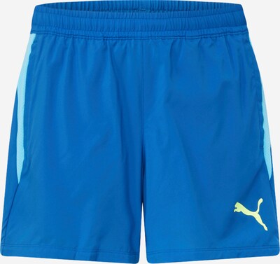 PUMA Sportbroek 'Individual TeamGOAL' in de kleur Royal blue/koningsblauw / Lichtblauw / Geel, Productweergave