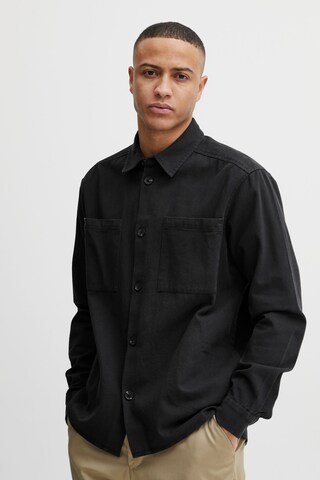 !Solid Regular fit Button Up Shirt 'Fidel' in Black: front