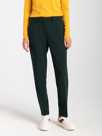 MORE & MORE Regular Pleated Pants 'Hedy' in Green: front