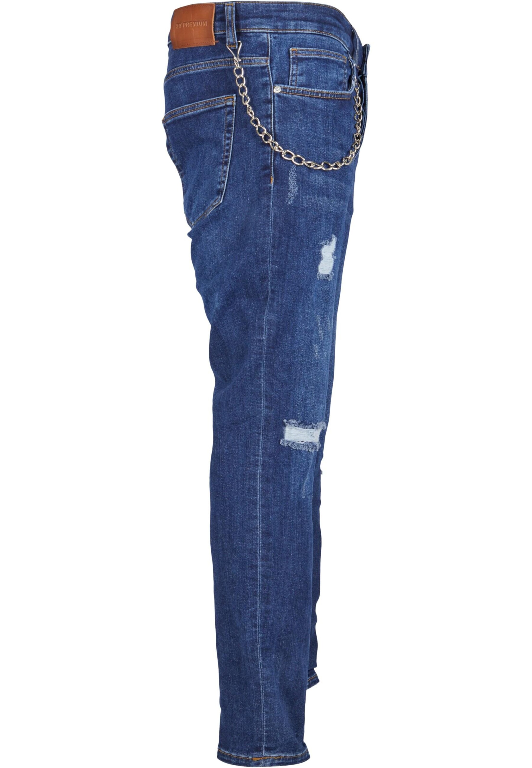 2Y Premium Tapered Jeans in Blauw