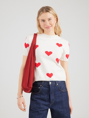 Hailys Pullover 'Ca44ty' in Weiß: Vorderseite