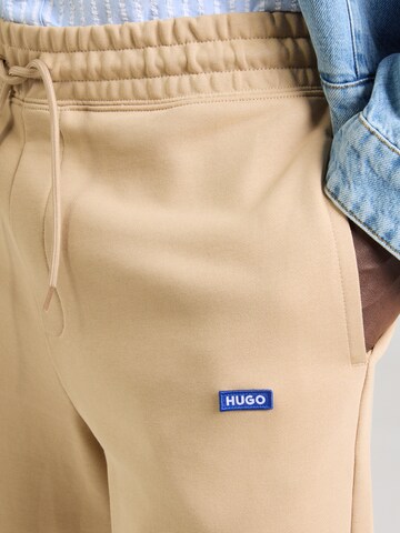 HUGO - Loosefit Calças 'Nasensio' em bege