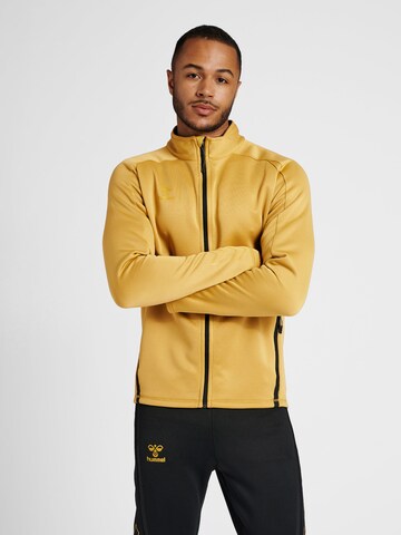Hummel Athletic Zip-Up Hoodie 'Cima' in Yellow: front