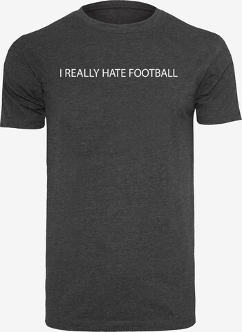 Merchcode Shirt 'Hate Football' in Grijs: voorkant