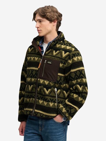 Superdry Fleece jas 'Abstract Fleece Zip Through SDM2014576A' in Groen