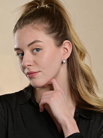 Akzent Earrings 'Edelstahl-Keramik, Zirkonia, langlebig' in Silver: front